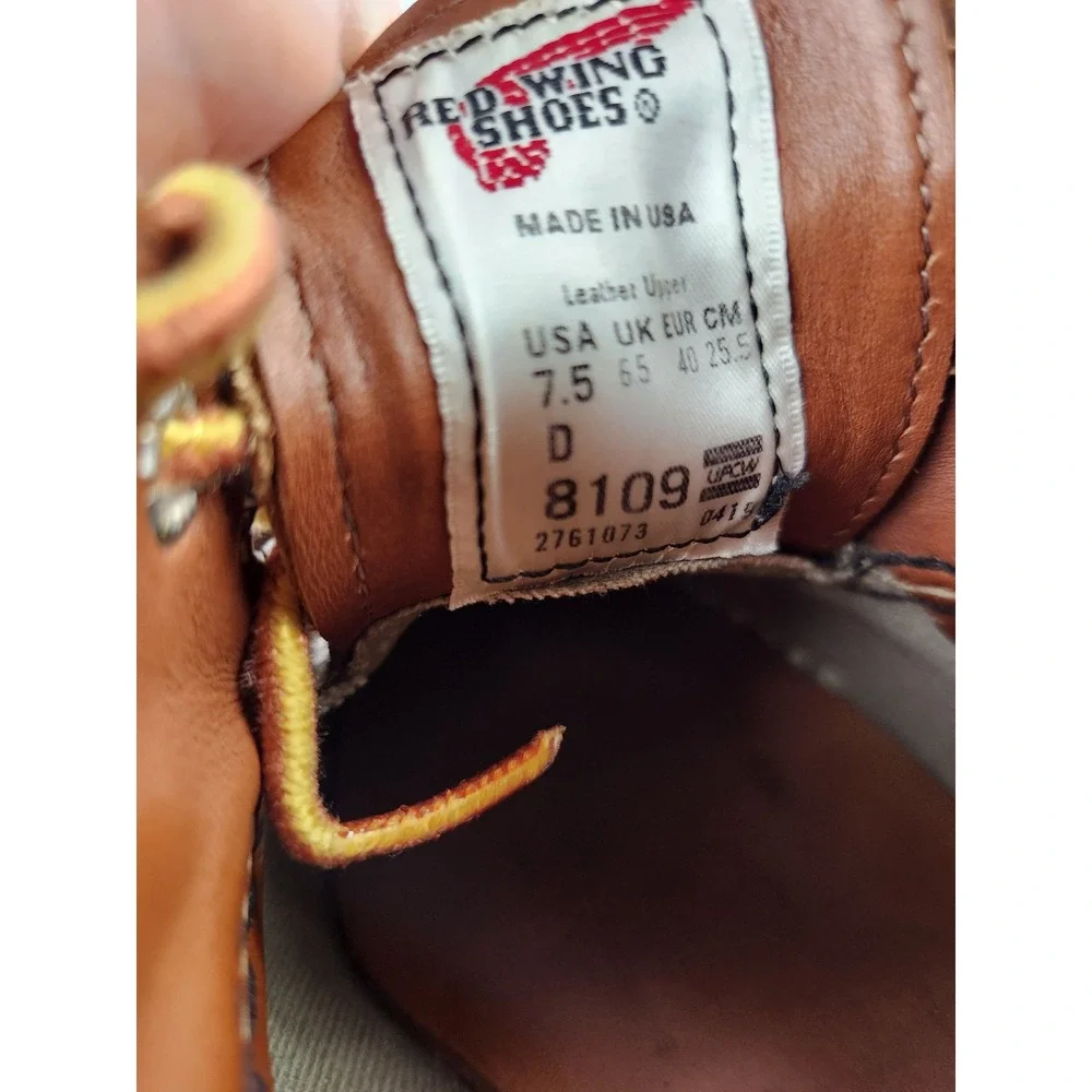 Red Wing Heritage 8109 Moc Toe Oxford Shoes Brown Leather Work Boots USA Men 7.5
